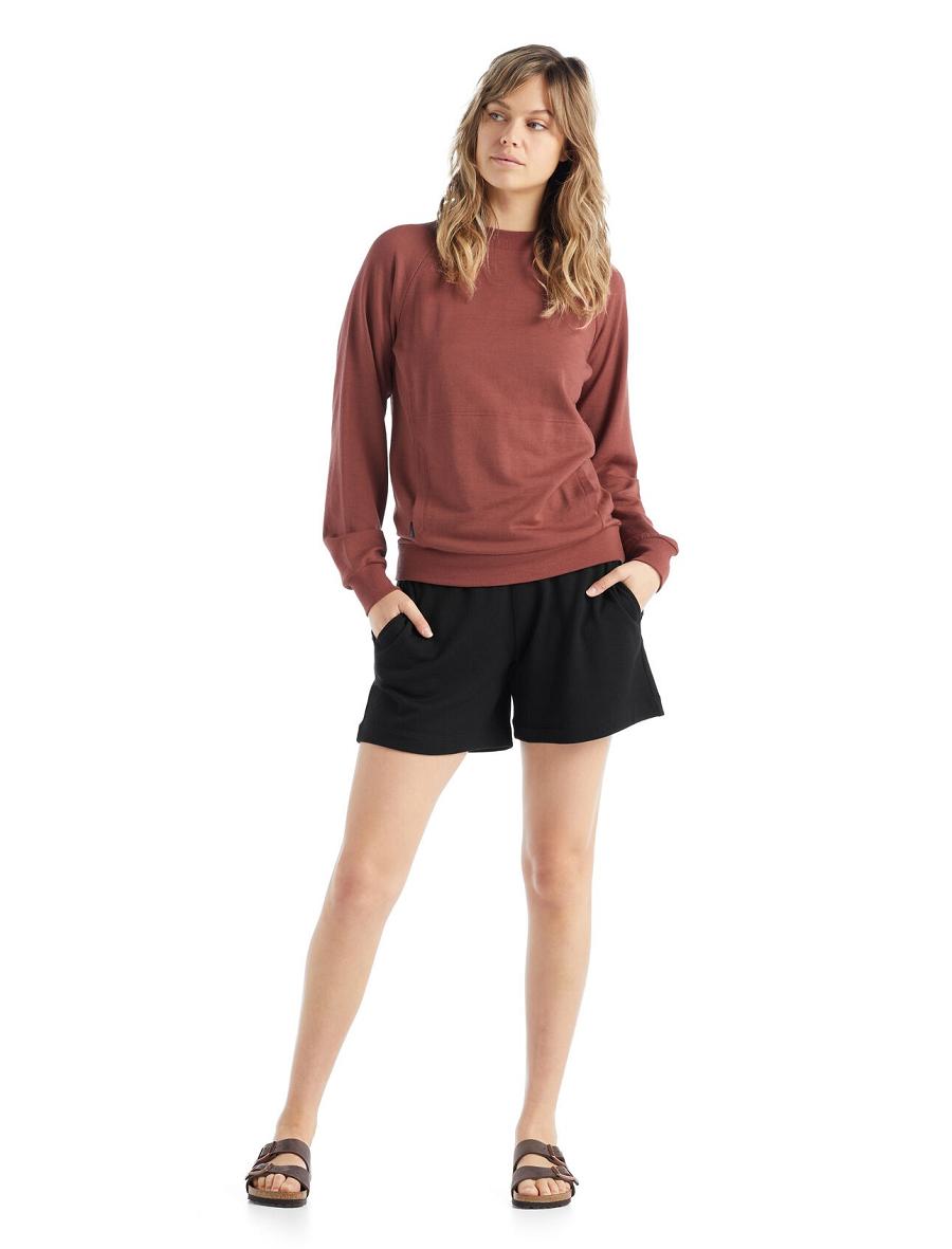 Black Icebreaker Merino Crush Women's Shorts | AU 1506KORI